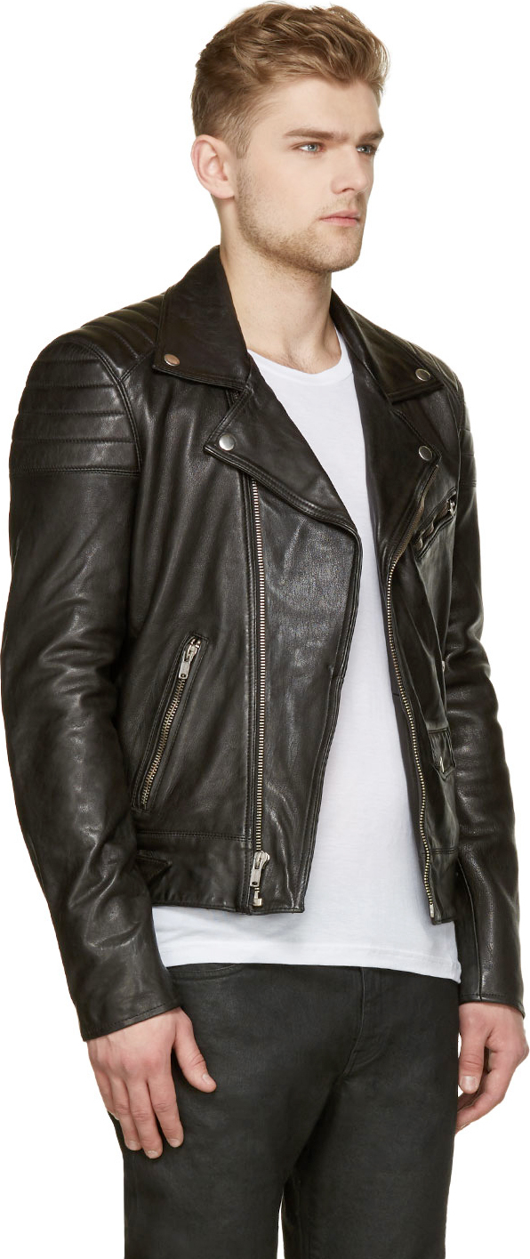 Lyst Blk Dnm Black Leather Quilted Biker Jacket In Gallery