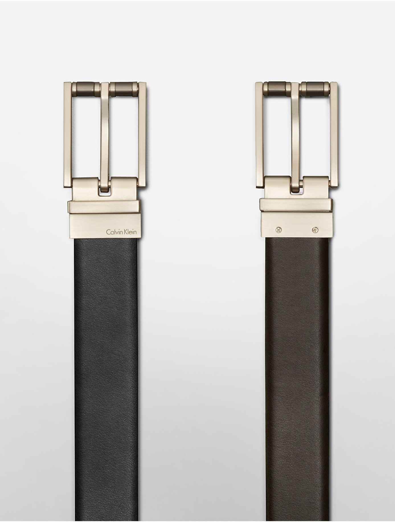 Calvin klein White Label Reversible Smooth Leather Roller Buckle Belt