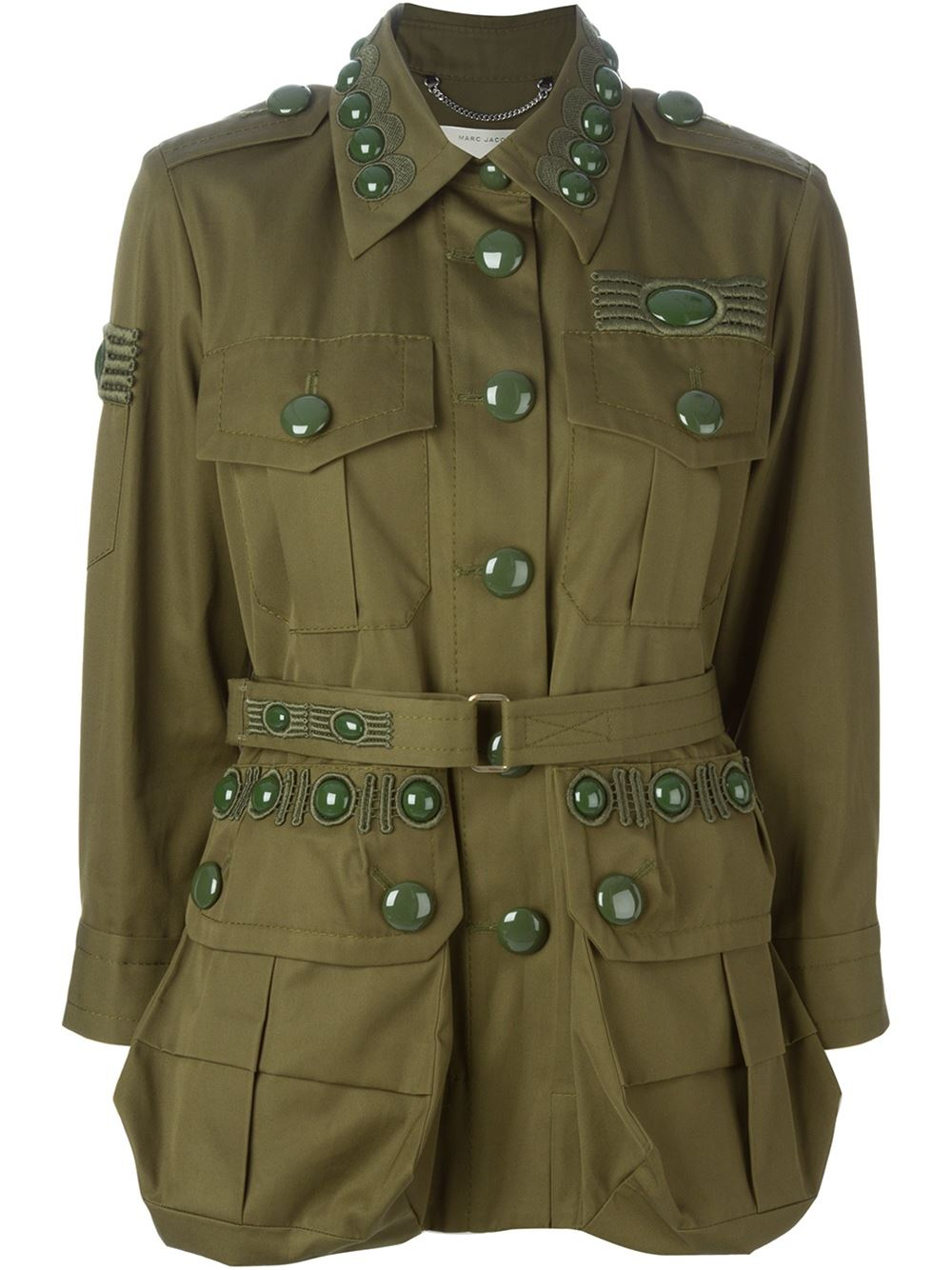 Marc Jacobs Embellished Military Jacket in Green Lyst