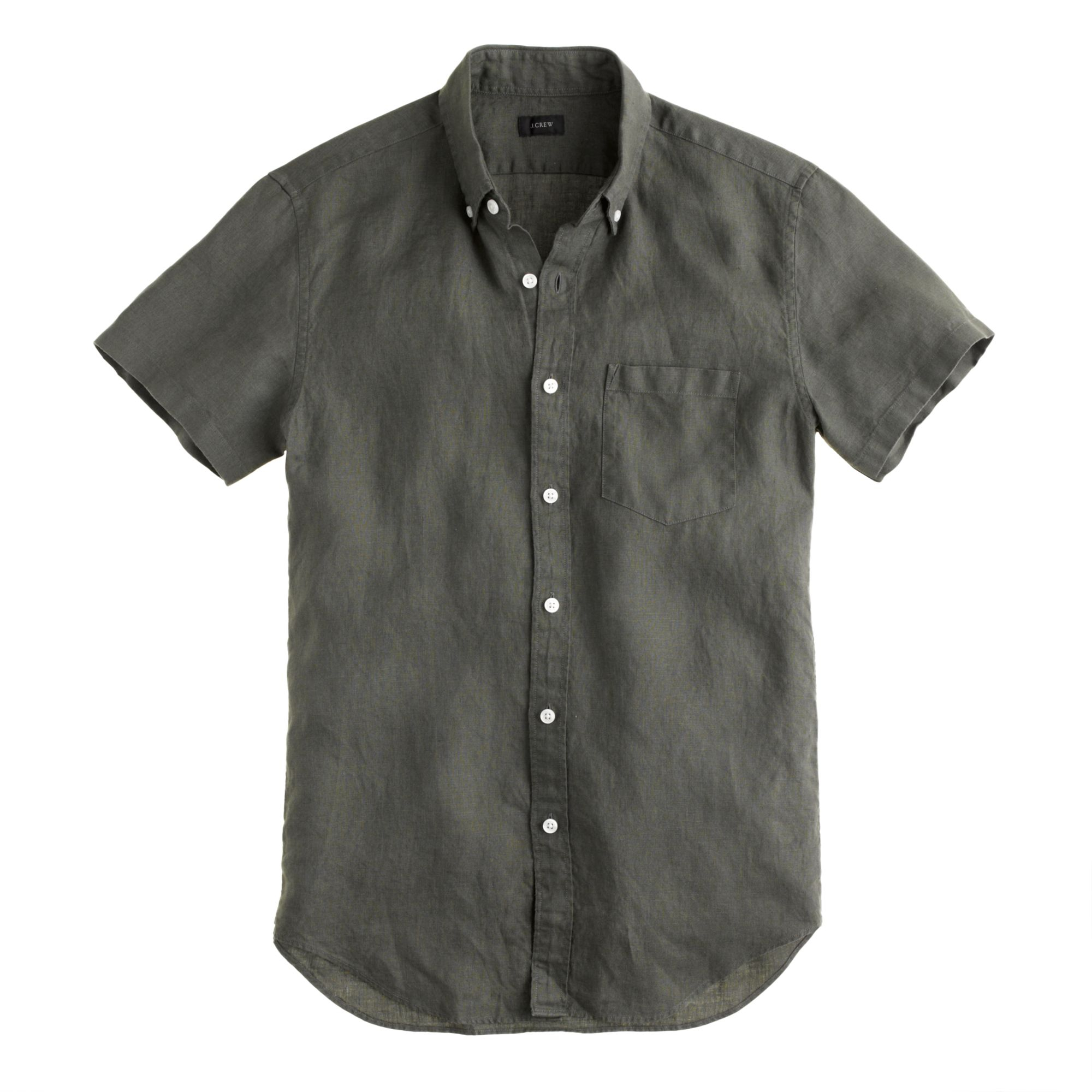 J.crew Short-sleeve Irish Linen Shirt in Gray for Men | Lyst