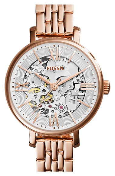 fossil skeleton watch women's