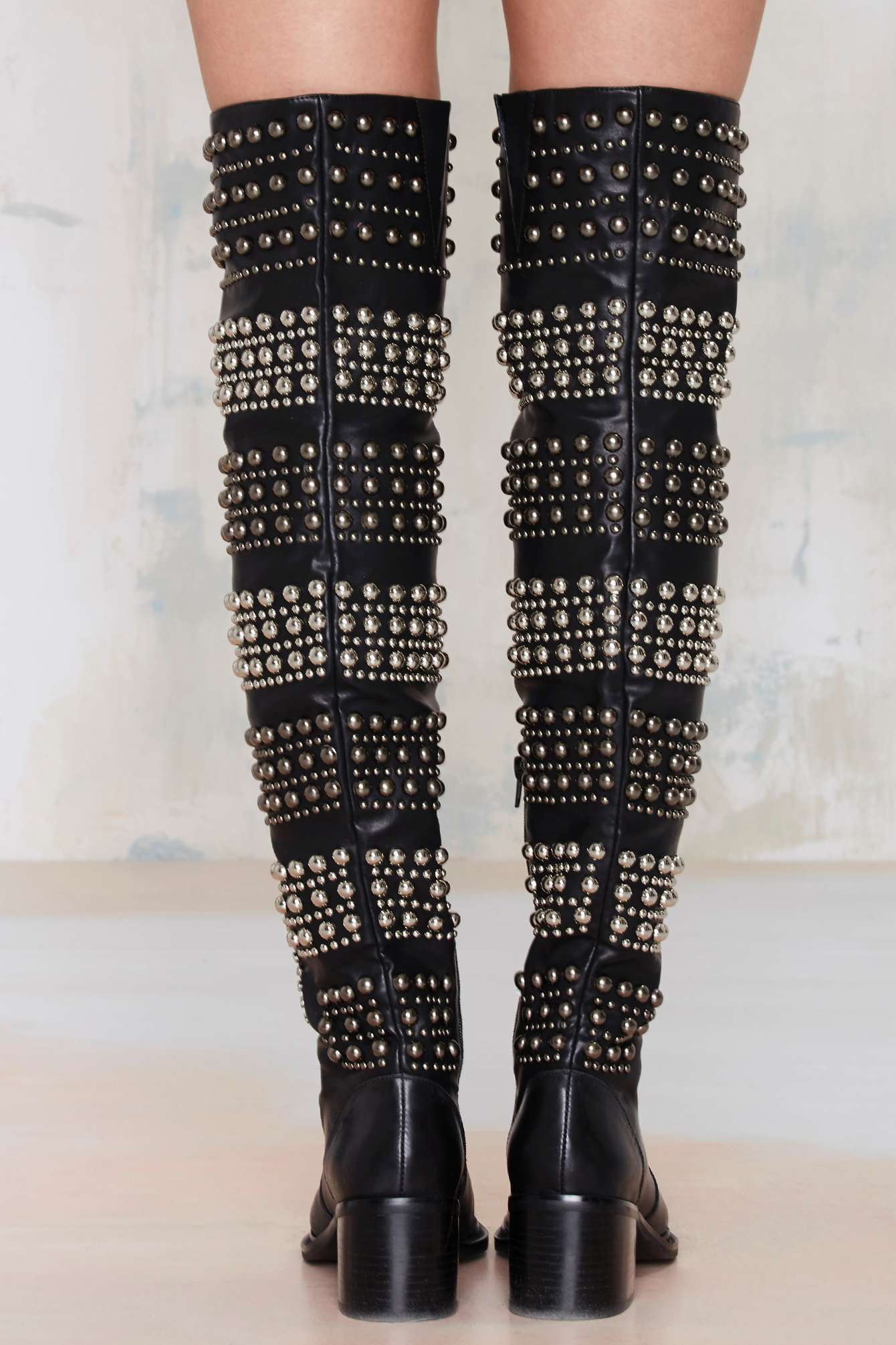 Jeffrey Campbell Valdez Studded Leather Boot in bc (Black) Lyst