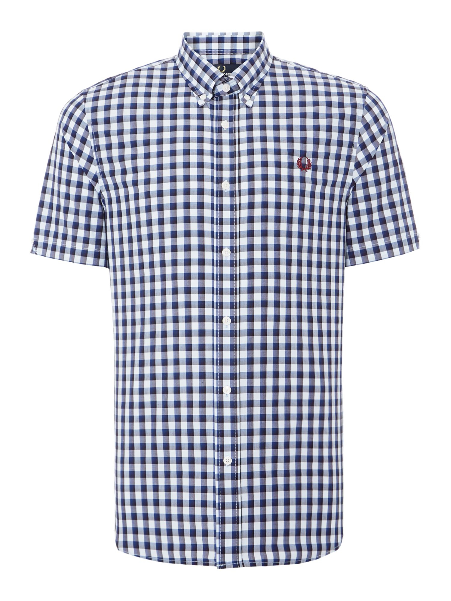 Fred Perry Pastel Gingham Classic Fit Short Sleeve Shirt in Blue for ...