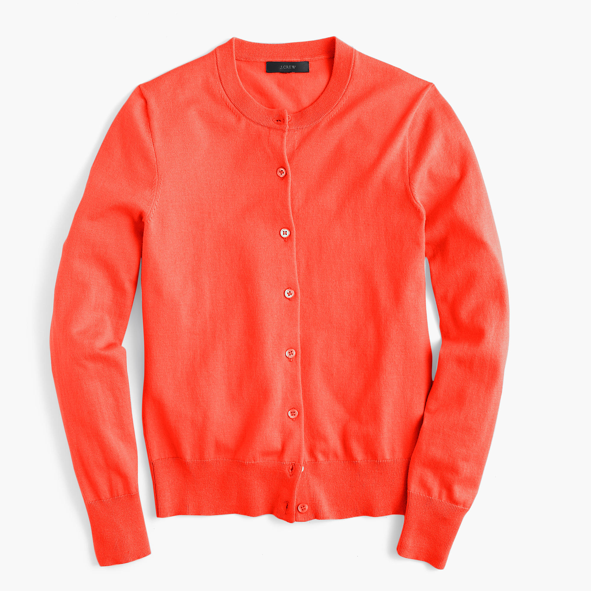 J.crew Cotton Jackie Cardigan Sweater in Orange Lyst