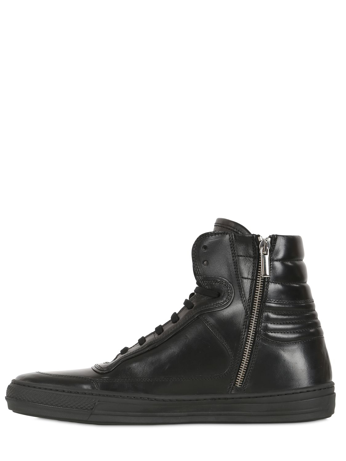 Lyst - Diesel Black Gold Smooth Leather High Top Sneakers in Black for Men