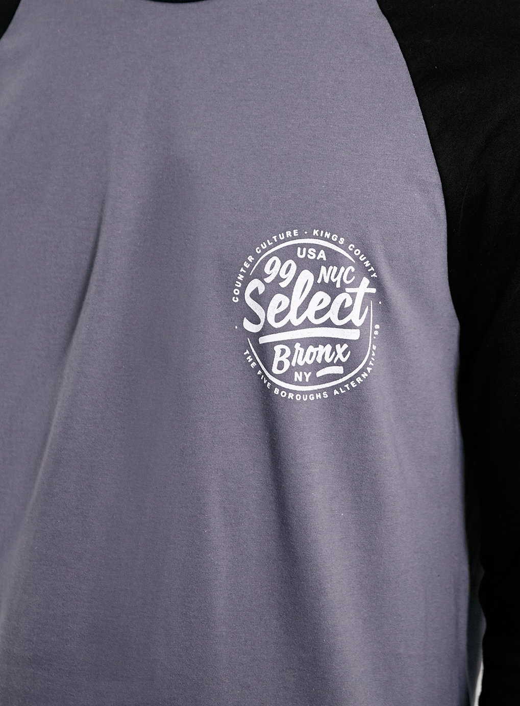 Download Lac Bk And Grey Front And Back Print Raglan Long Sleeve T ...