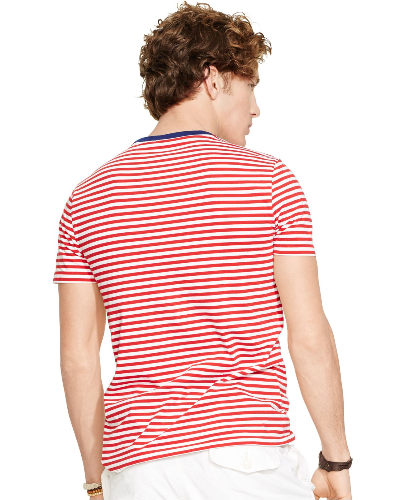 red and white striped ralph lauren t shirt