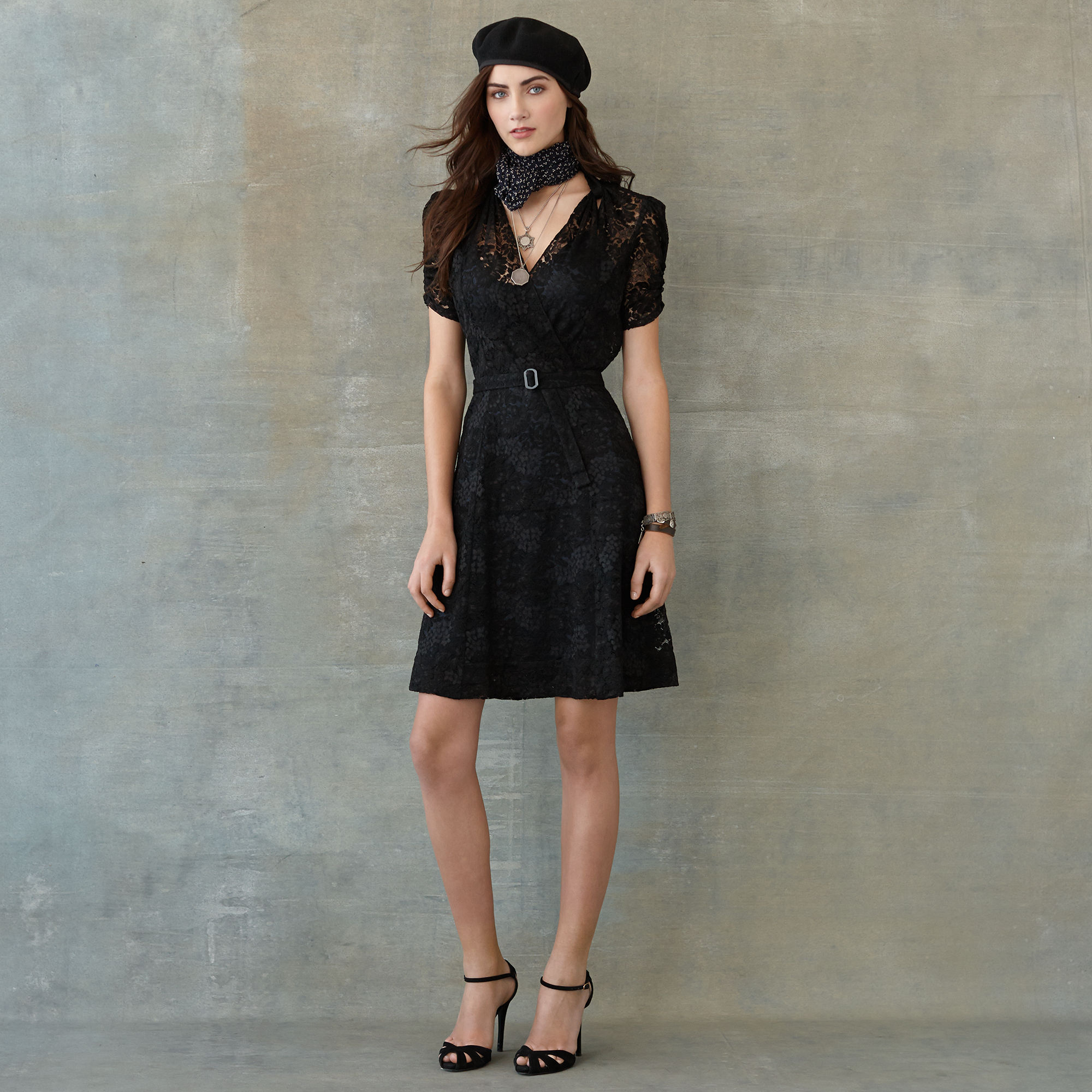 RRL Floral-Lace Theo Dress in Black - Lyst