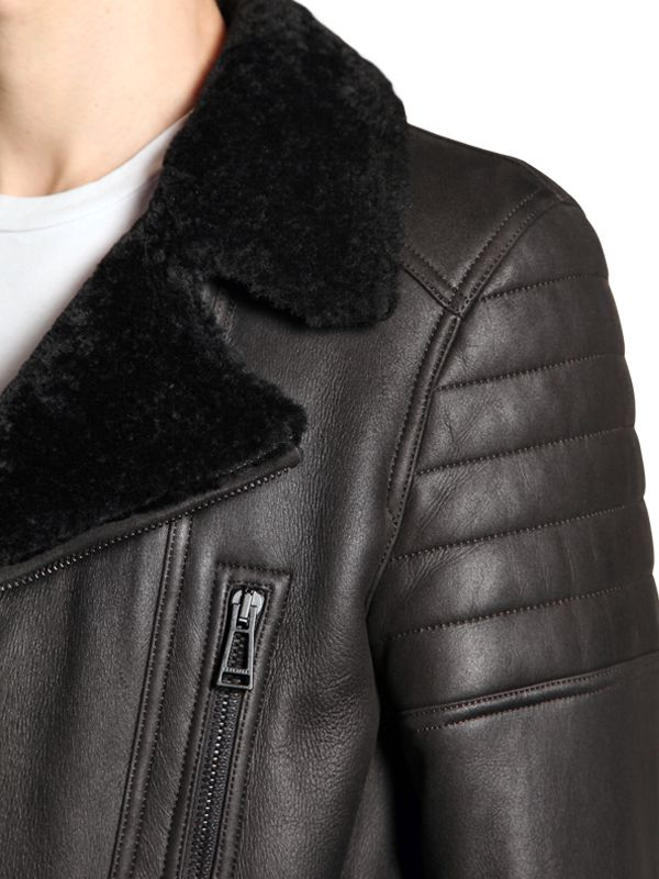 Lyst Belstaff Fraser Shearling Leather Biker Jacket In Black For Men Gallery