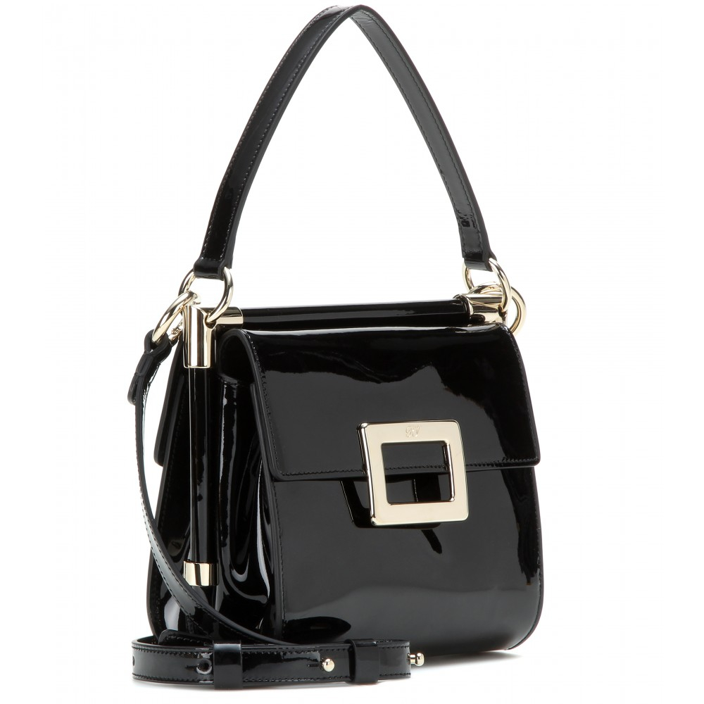 Roger vivier Miss Viv&#39; Mini Evening Patent Leather Shoulder Bag in Black (nero made in italy ...