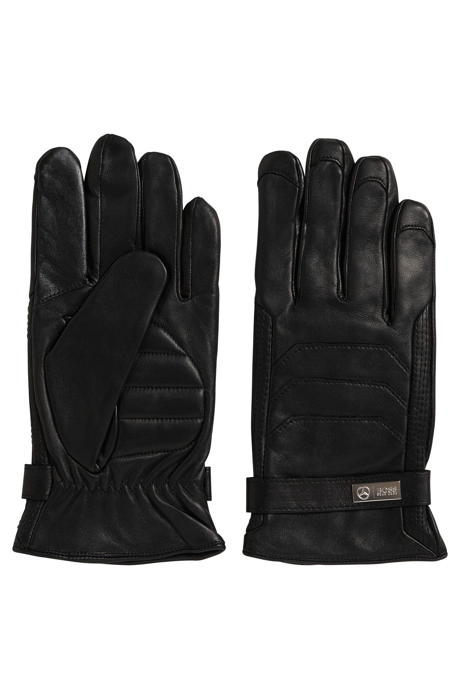 BOSS by Hugo Boss Leather Gloves 'kilox1tt' From The Mercedesbenz