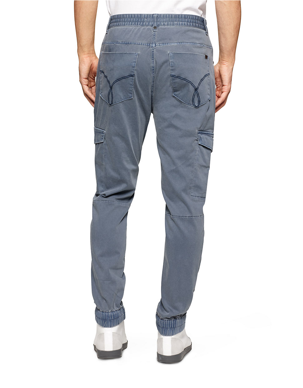 Calvin klein jeans Drawstring Cargo Joggers in Blue for Men | Lyst