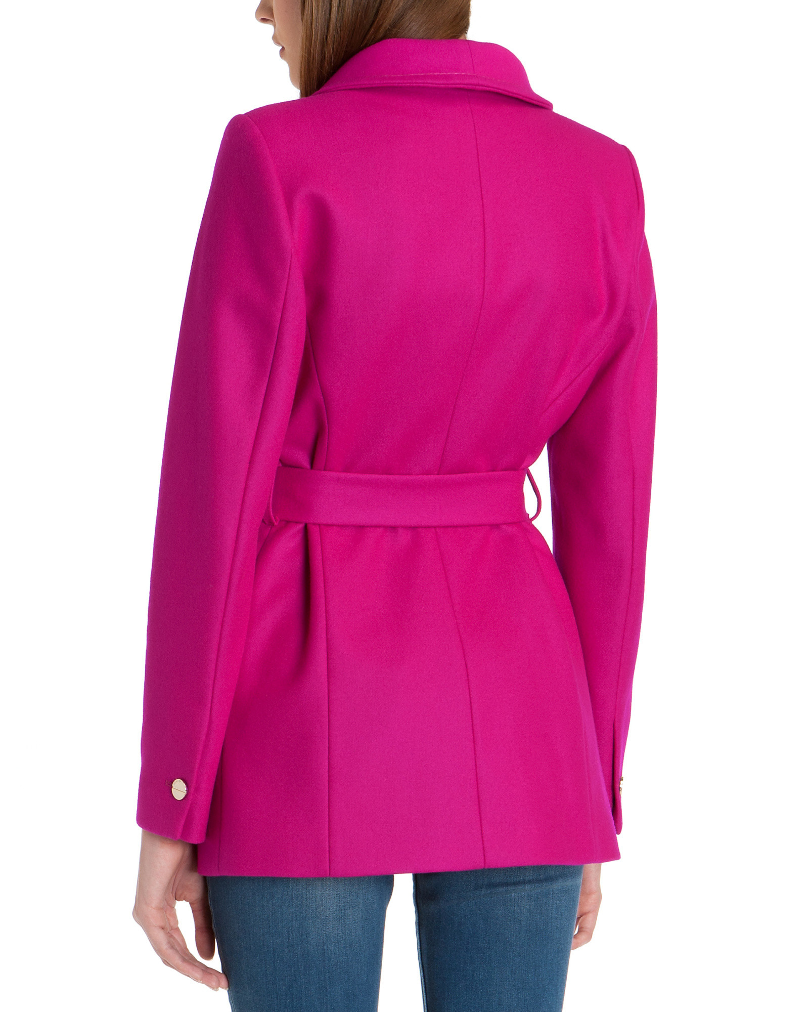 Ted Baker Wool Chessy Short Wrap Coat in Deep Pink (Pink) - Lyst