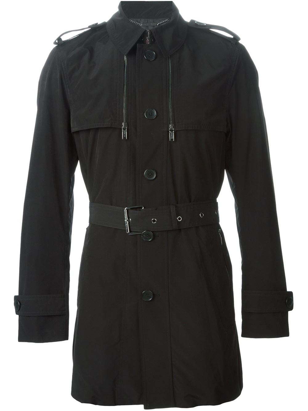 Michael kors Zip Detail Trench Coat in Black for Men Lyst