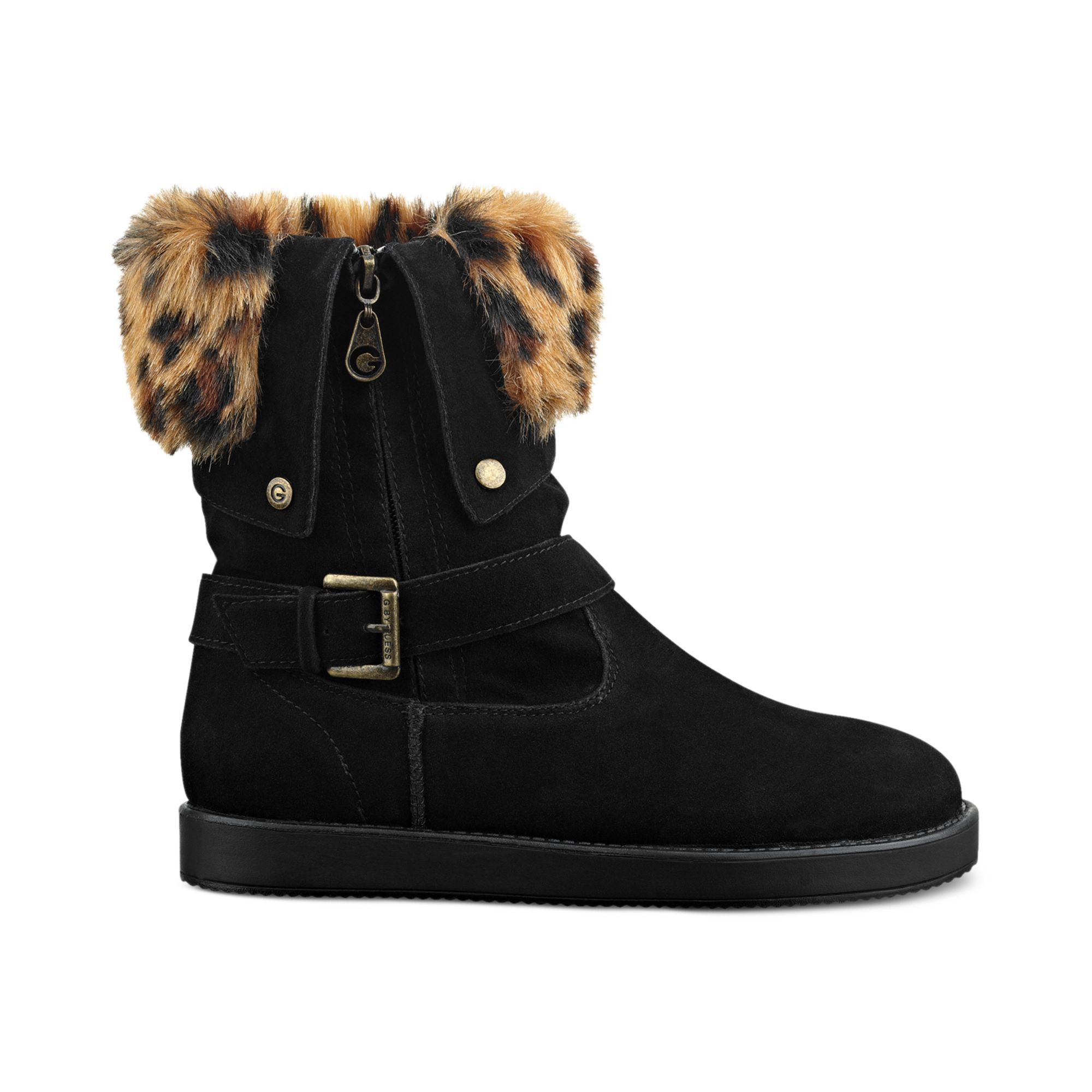Lyst - G By Guess Womens Boots Amaze Fauxfur Cold Weather Booties in Black
