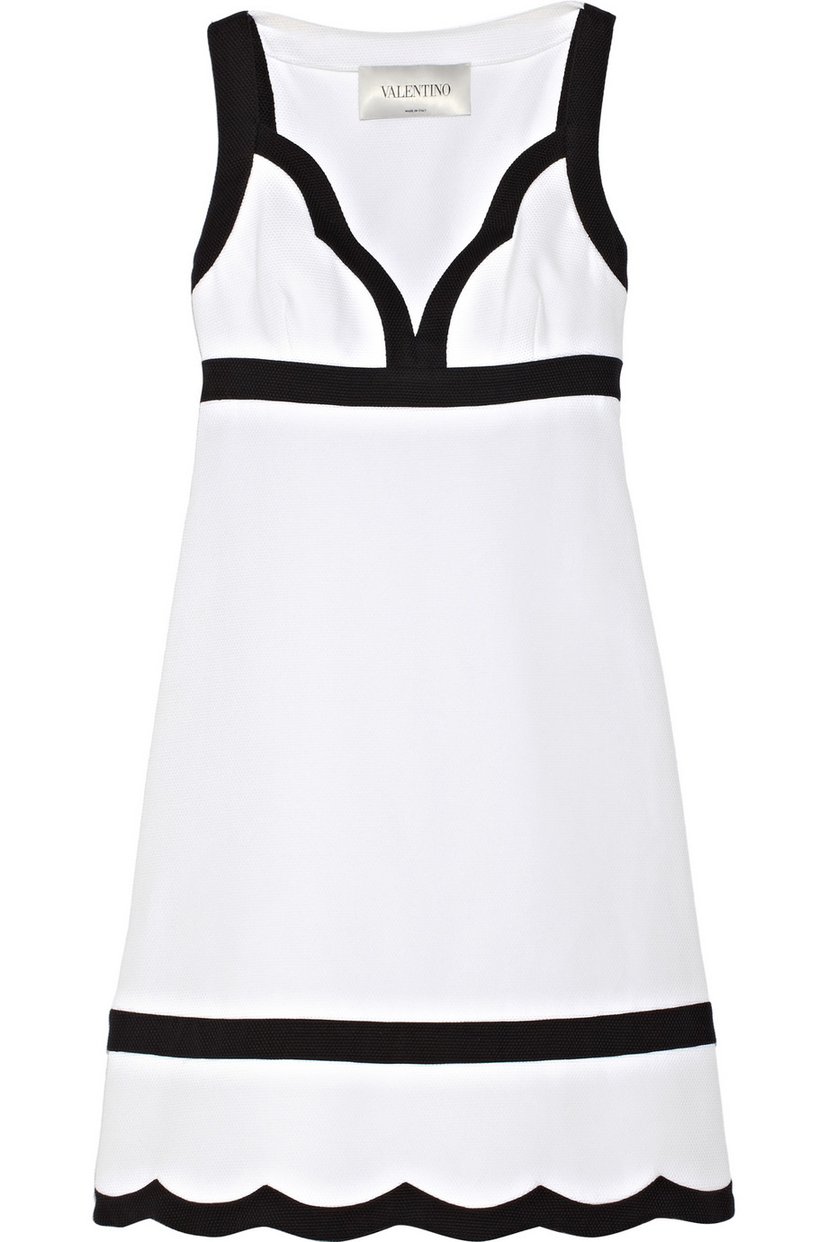 Valentino Cotton-Blend Piquã© Dress in White | Lyst