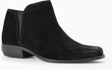 black suede flat boots