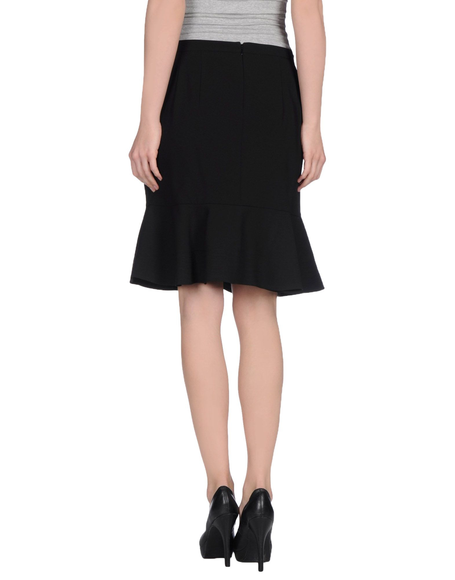 DKNY Knee Length Skirt in Black - Lyst