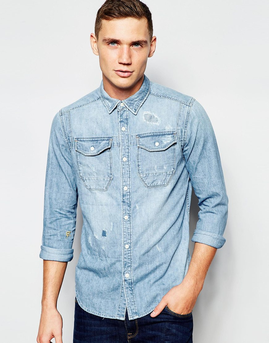 g star denim shirts