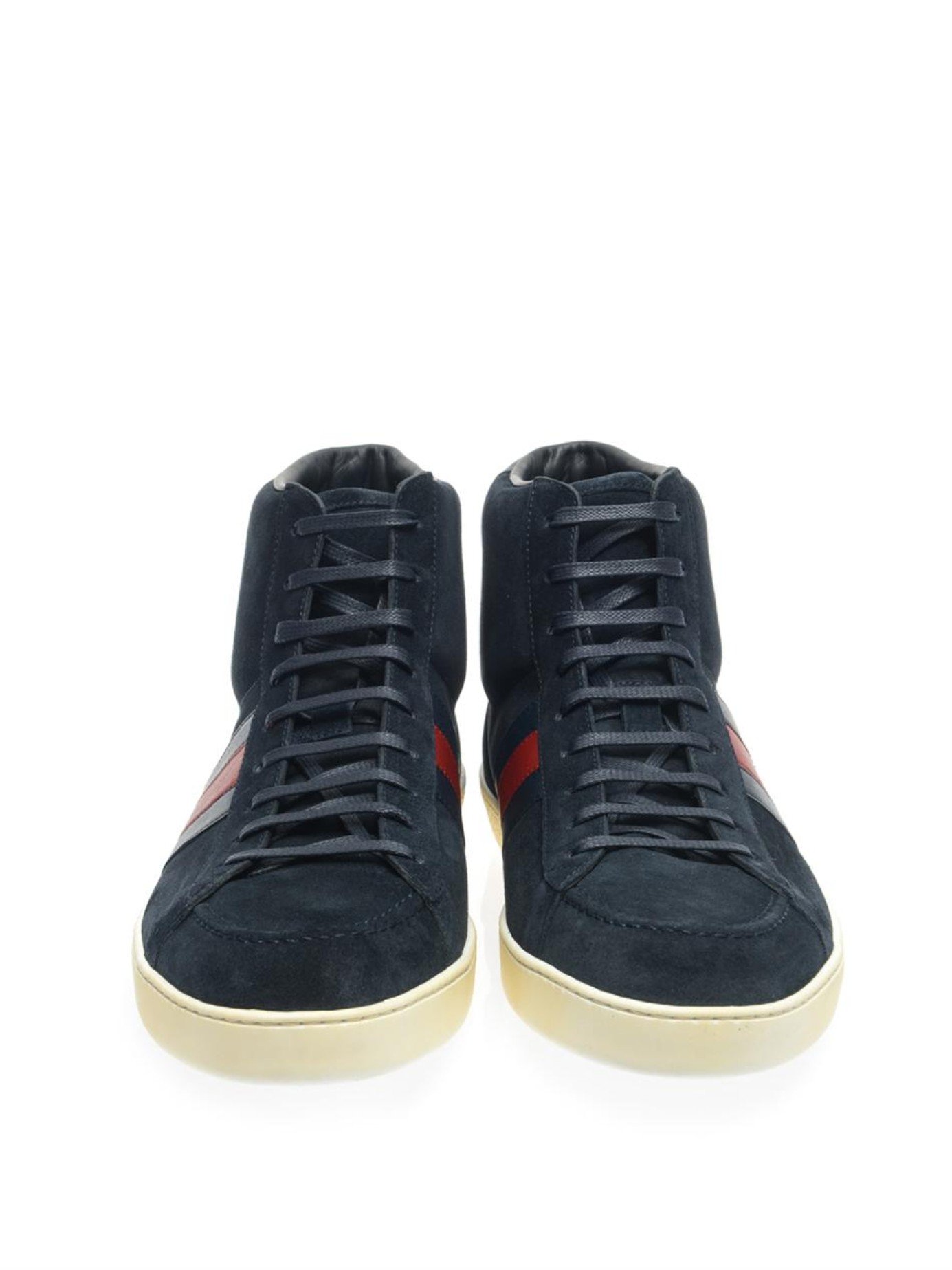 Gucci Suede High-Top Sneakers Blue | Lyst