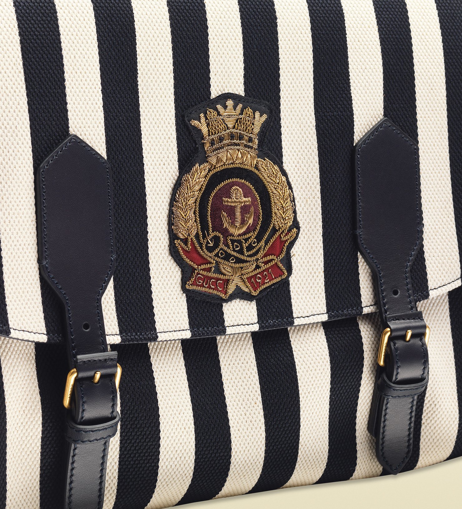 Blue Canvas Bag With Leather Straps For Men Paul Smith