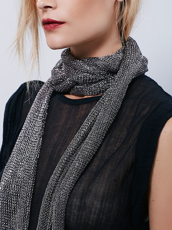 Free People All Night Dancing Metallic Scarf in Gray (Gunmetal) Lyst