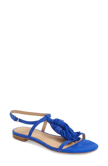 cobalt blue flat sandals