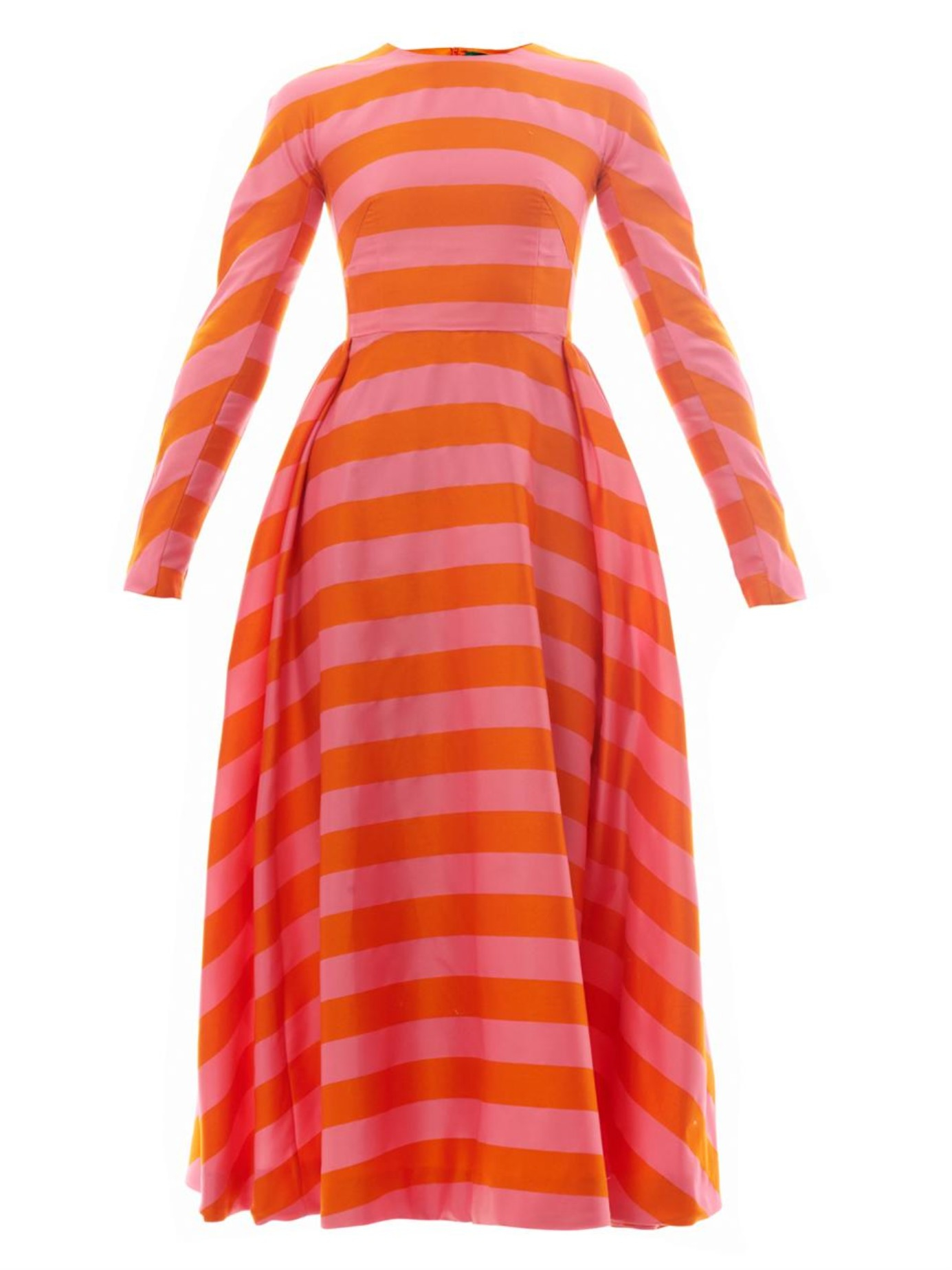 pink and orange striped dress