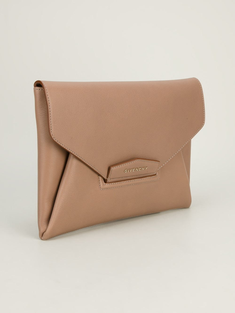 beige envelope clutch