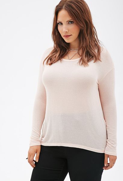 Forever 21 Ribbed Knit Top in Pink