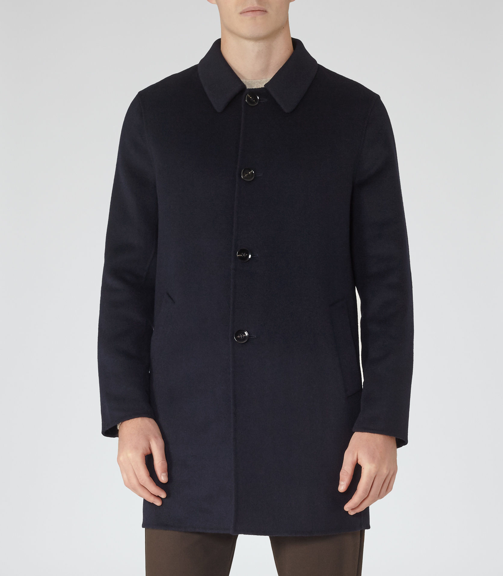 Reiss Claremont Wool Overcoat in Navy (Blue) for Men - Lyst