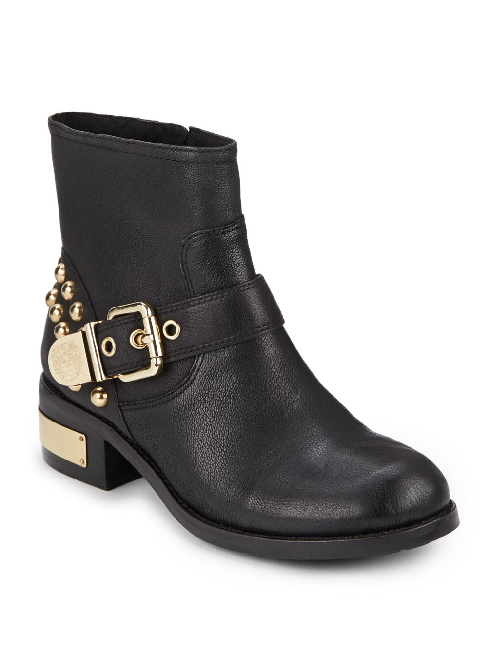 Vince Camuto Windetta Studded Leather Ankle Boots in Black | Lyst