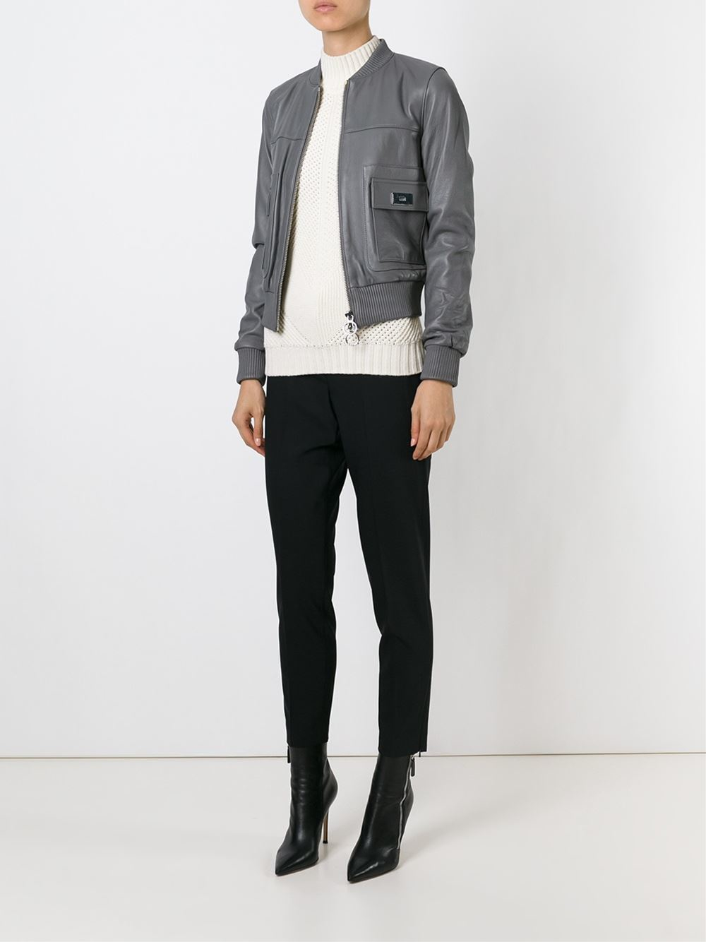 MICHAEL Michael Kors Leather Bomber 