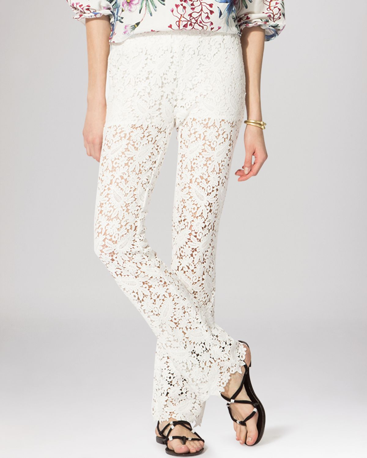 lace white trousers