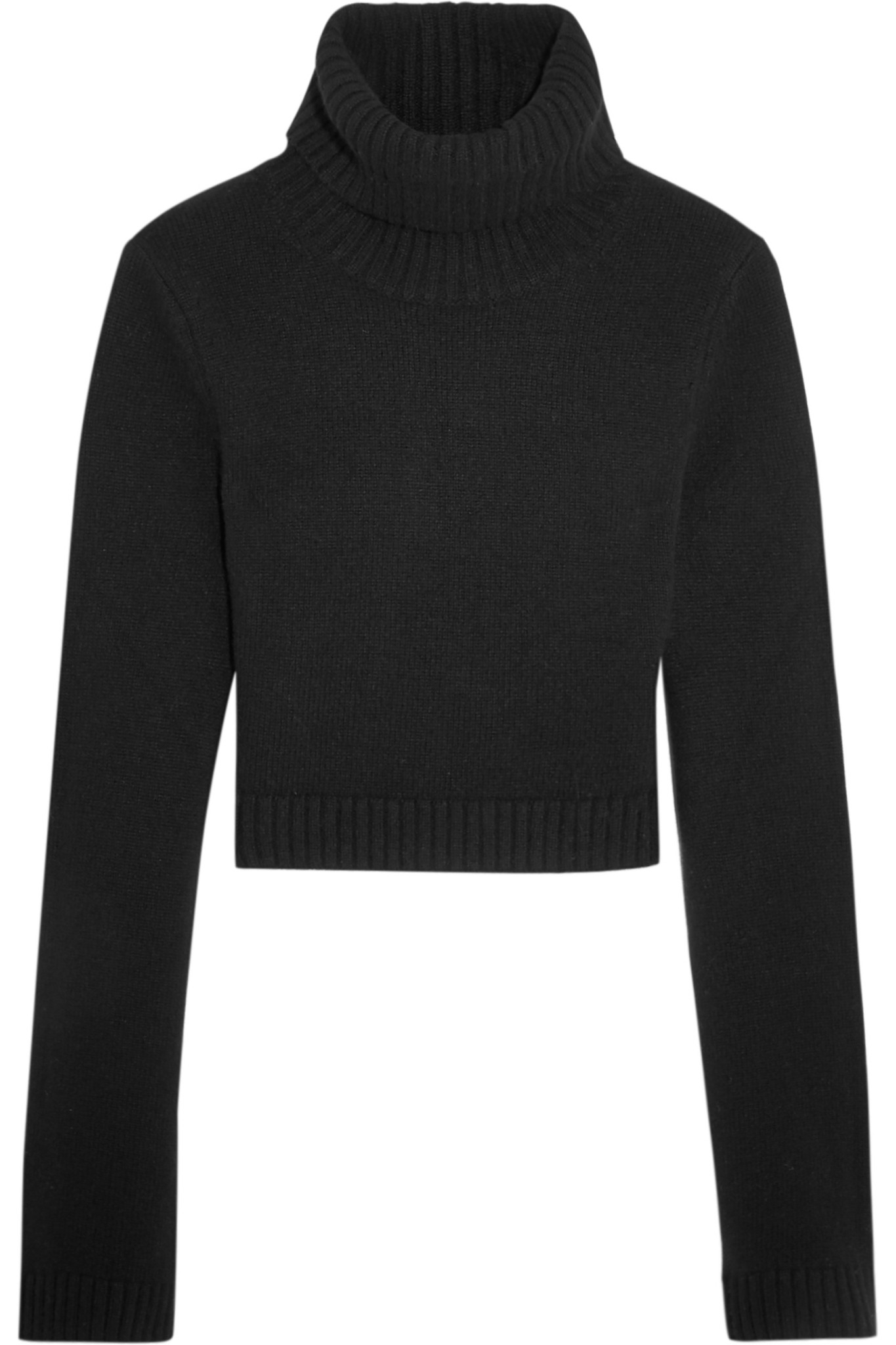 Michael Kors Cropped Cashmere Turtleneck Sweater in Black | Lyst UK