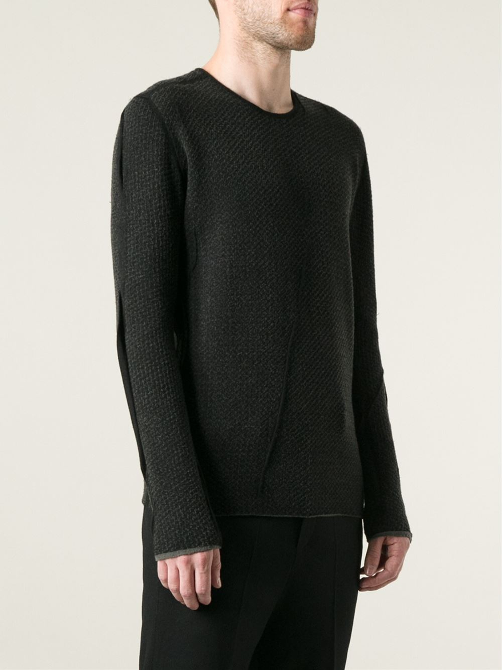 Label under construction Double Layer Hook Sweater in Black for Men | Lyst