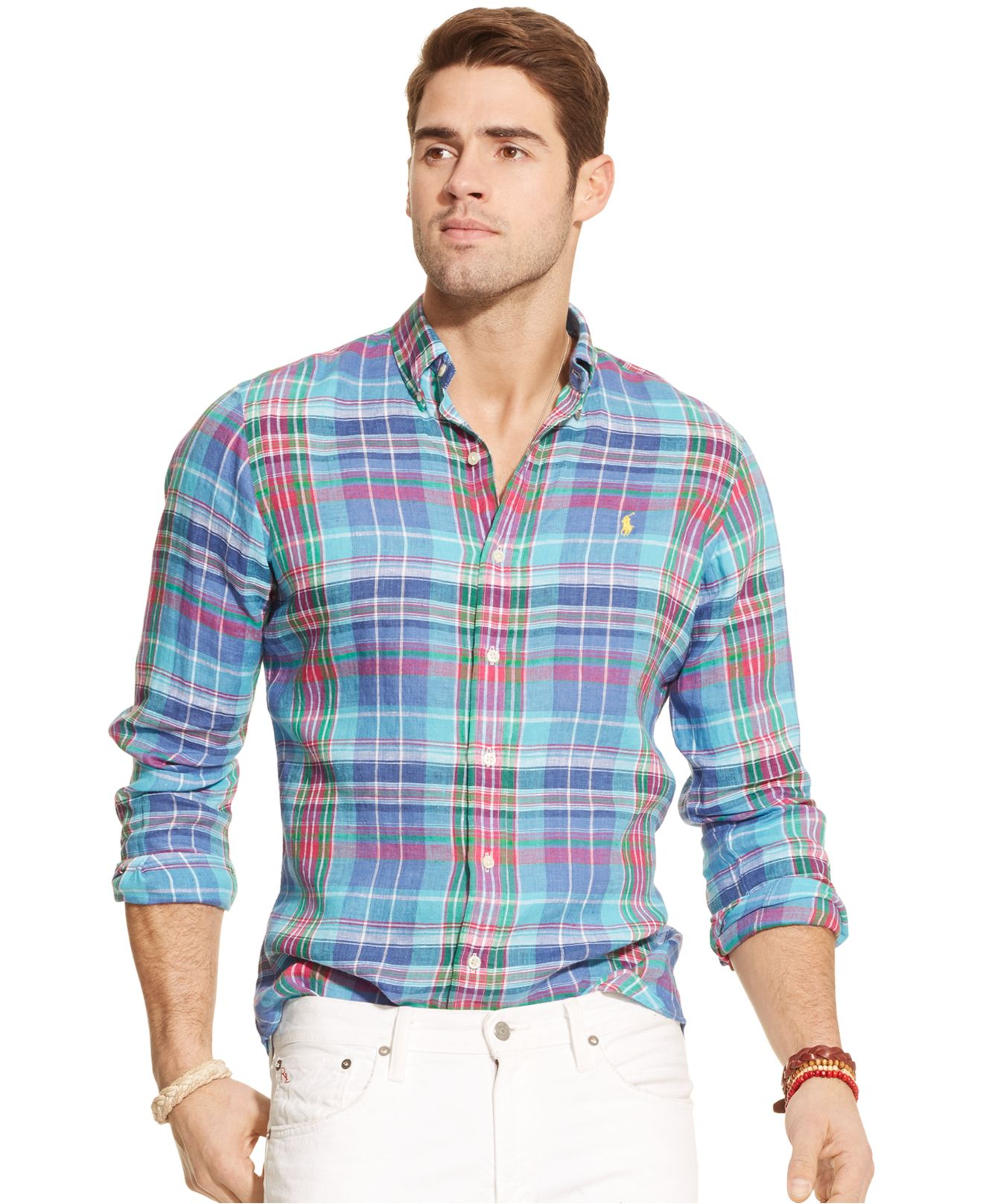 Polo ralph lauren Plaid Shirt in Blue for Men | Lyst