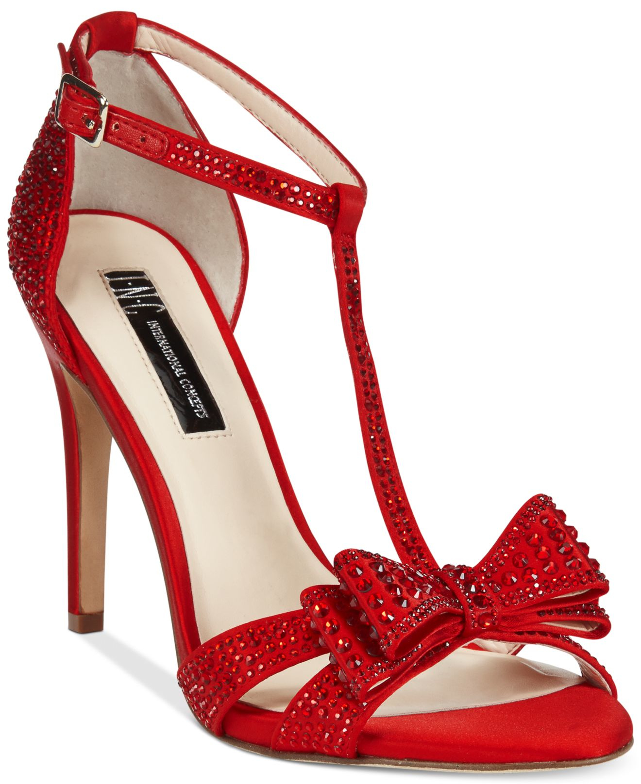 Inc International Concepts Leather Reesie Evening Sandals In Red Lyst