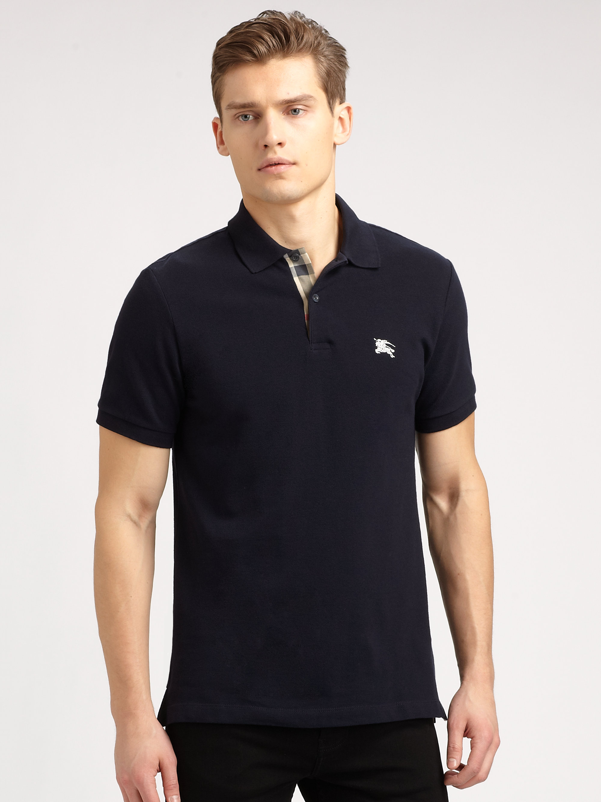 Burberry brit Modern-fit Polo in Blue for Men (NAVY) | Lyst