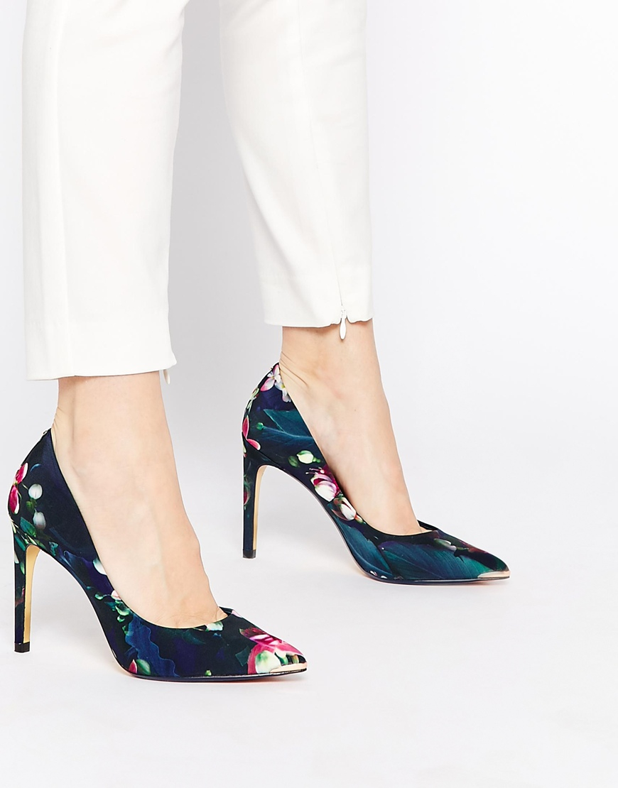 Ted Baker Neevo 3 Floral Satin Print Court Shoes | Lyst