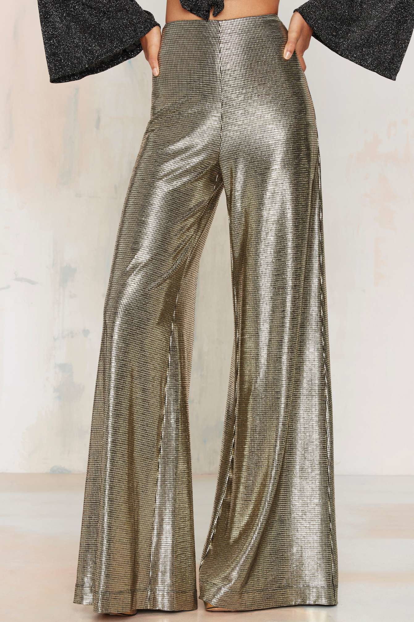Lyst - Nasty Gal Hot And Gold High-waisted Metallic Pants in Metallic