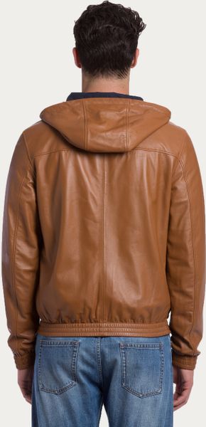Bally Reversible Leather Jacket In Brown For Men Tan