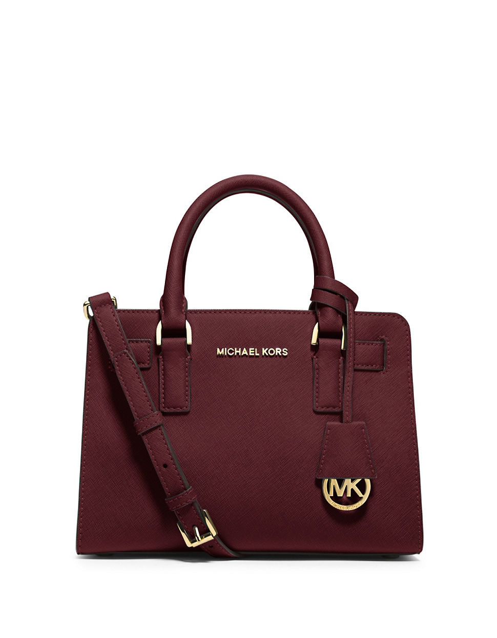 Michael michael kors Dillon Small Leather Satchel Bag in Purple (Merlot ...