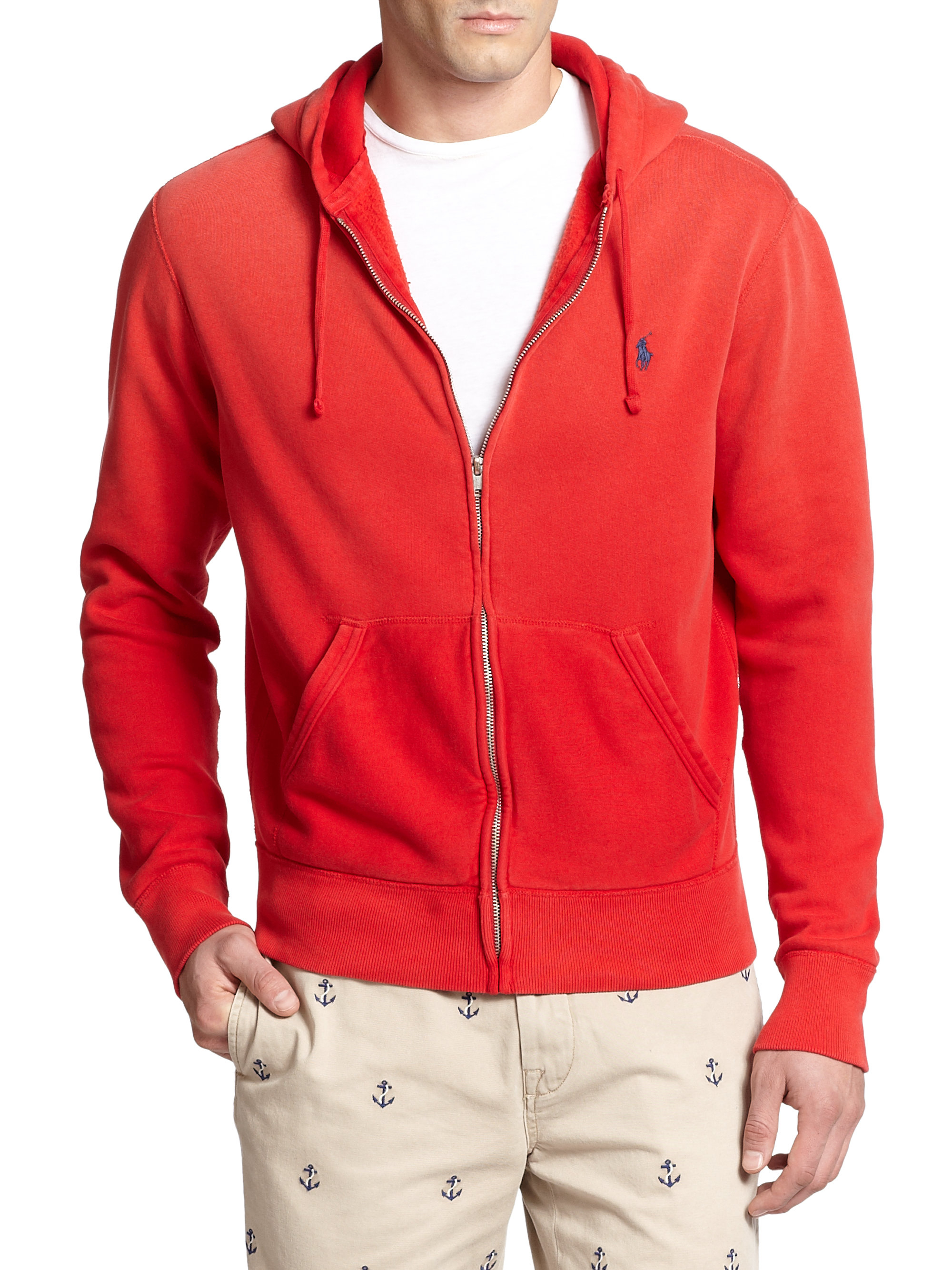 Lyst - Polo Ralph Lauren Full-zip Fleece Hoodie in Red for Men