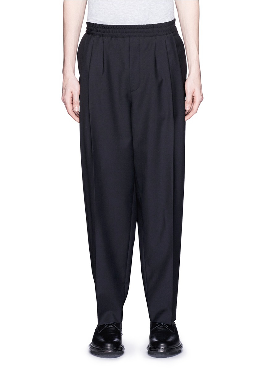 Lyst Mcq Triple Pleat Wool Tapered Pants in Black for Men
