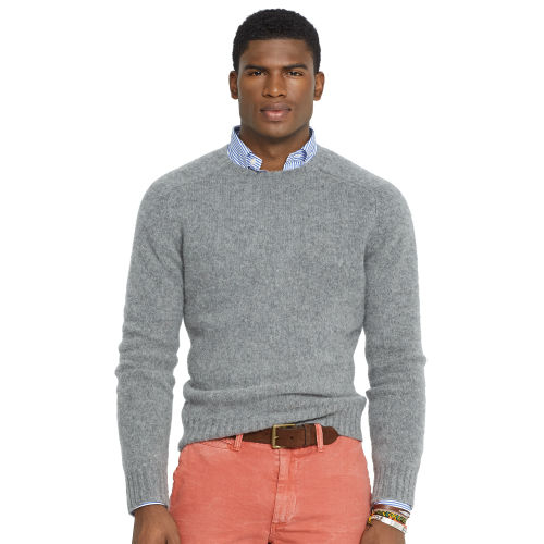 Polo Ralph Lauren Shetland Wool Crewneck Sweater in Gray for Men