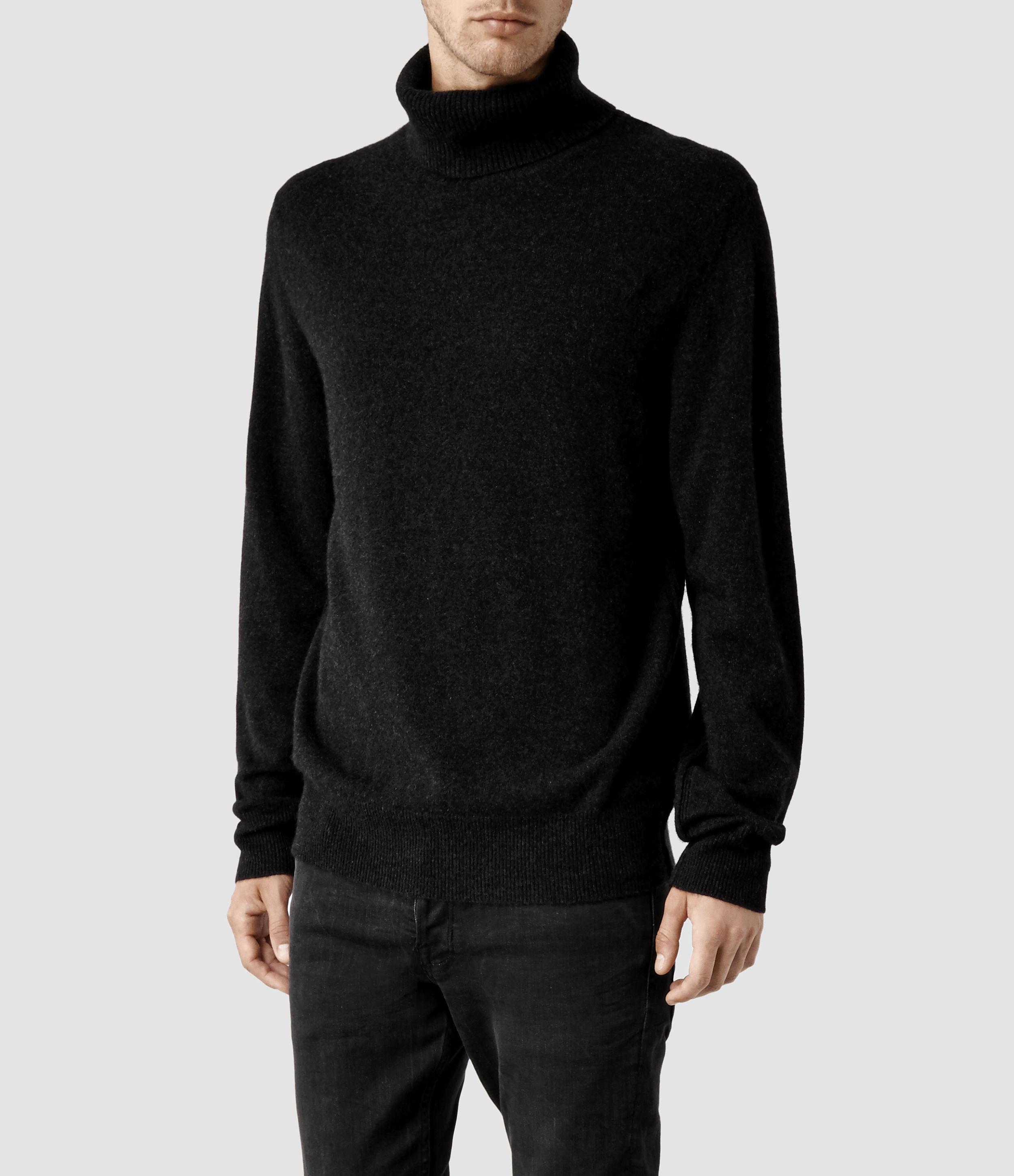 mens roll neck cashmere jumper