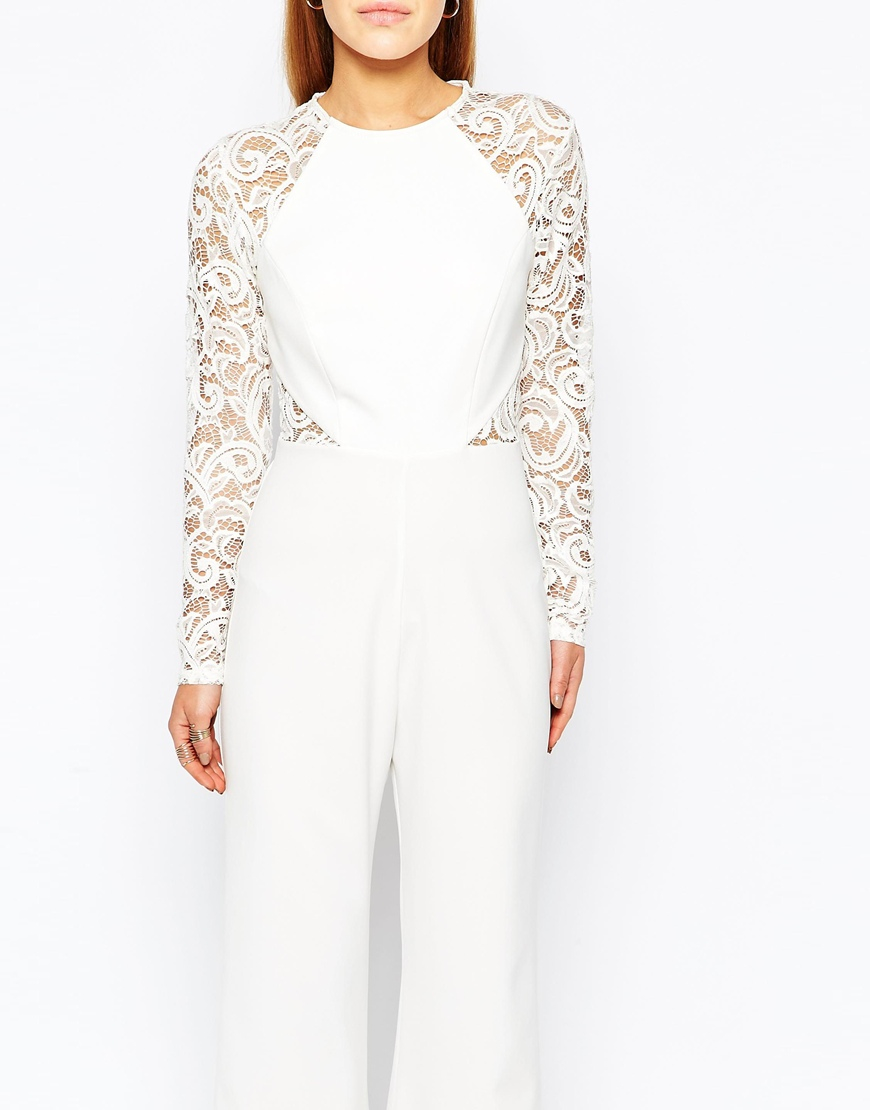 john zack petite lace sleeve jumpsuit