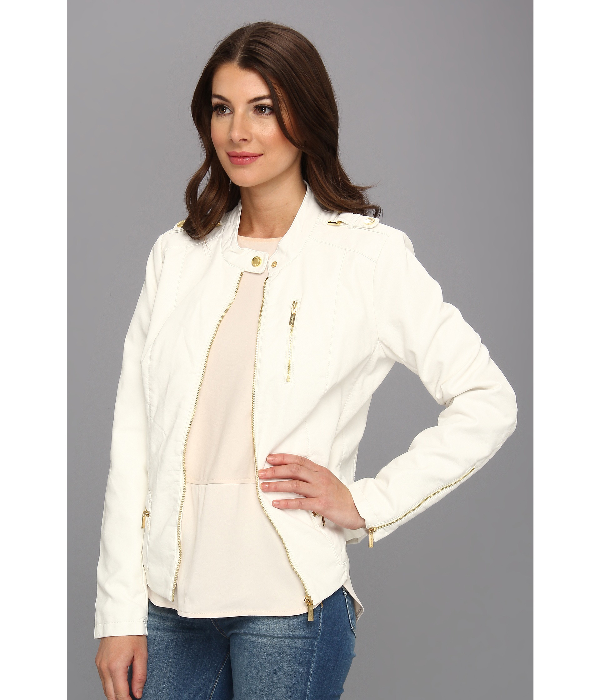 calvin klein women's white jacket