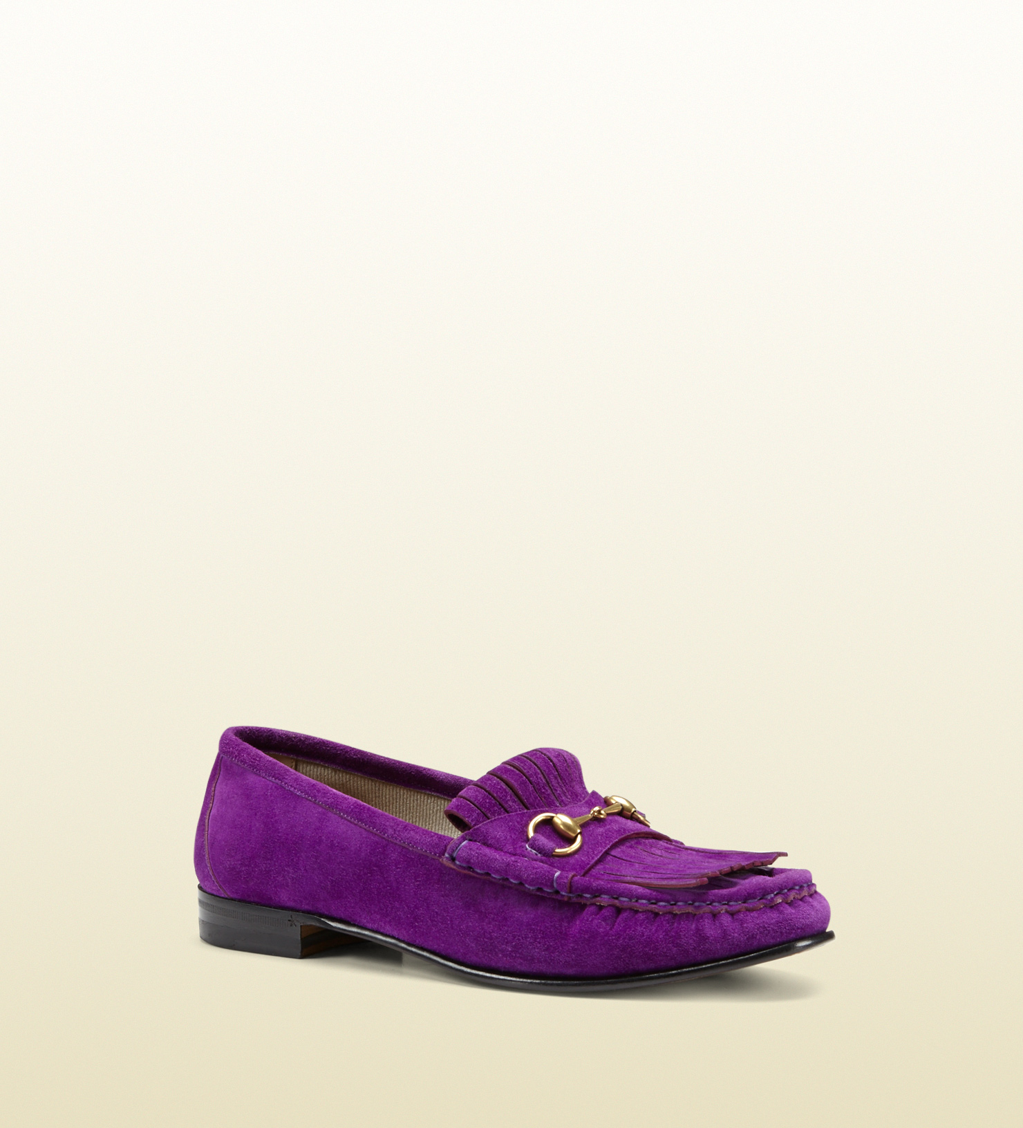 Gucci Horsebit Loafer In Fringed Suede in Purple Lyst